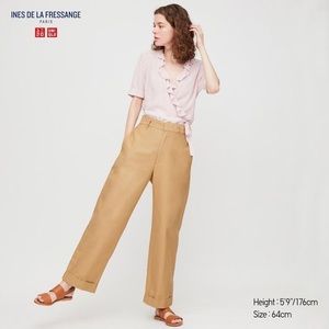 Uniqlo x Ines De La Fressange wide leg khakis